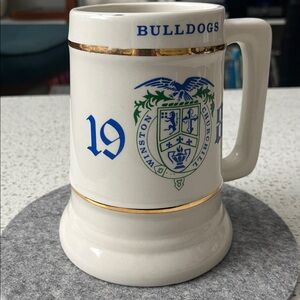 Bulldogs 1987 Ceramic Beer Stein with Gold Trim